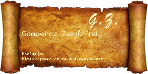Gompercz Zaránd névjegykártya